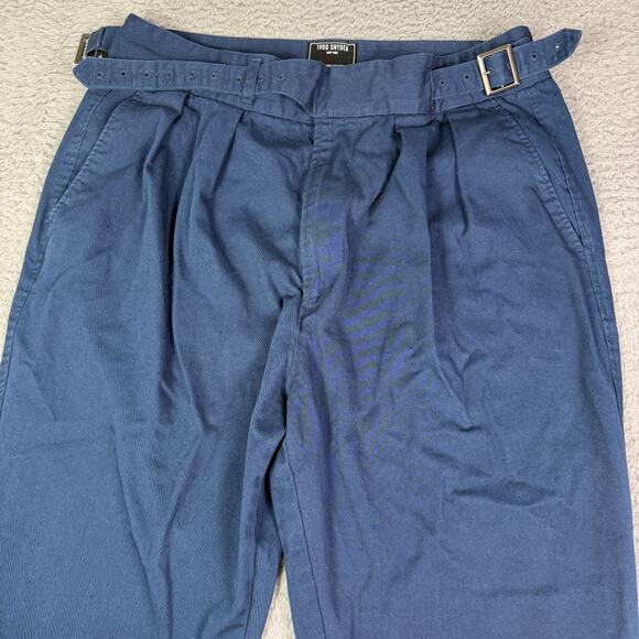 Todd Snyder Other - Todd Snyder Cotton Gurkha Trouser Pants Mens 34x27 Navy Blue Belted Pleated